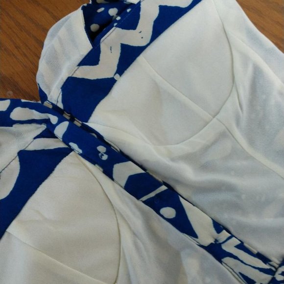 Akira Chicago Red Label Blue/White Dress - Size L - Picture 6 of 6